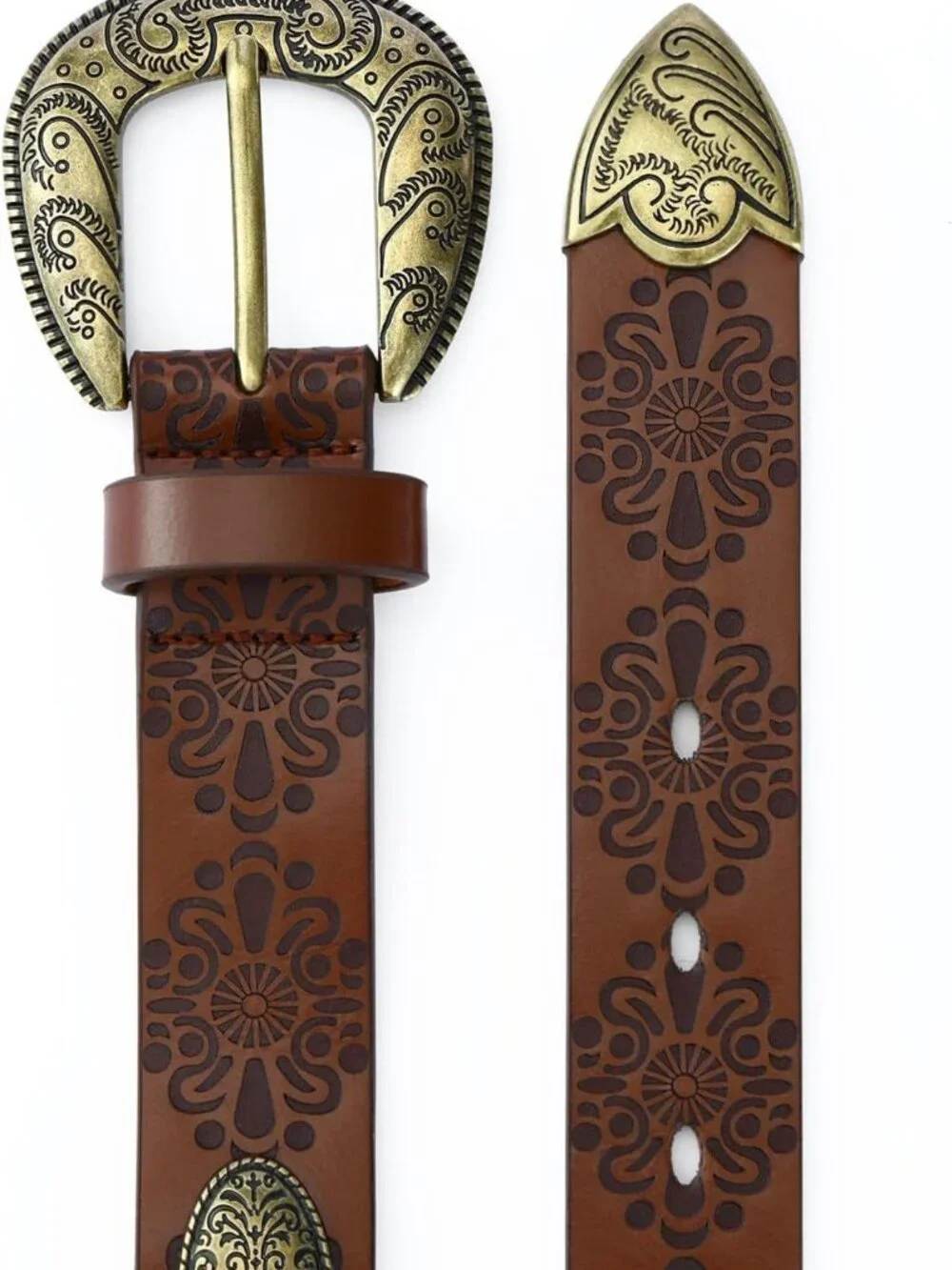 Vintage Cowgirl Western Belt for Women | Engraved Buckle, Perfect for Jeans